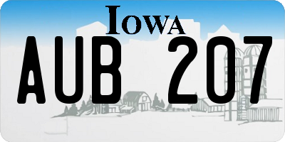 IA license plate AUB207