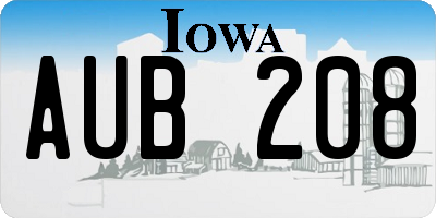 IA license plate AUB208