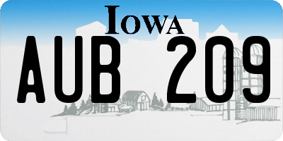 IA license plate AUB209
