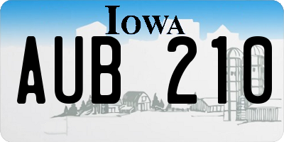 IA license plate AUB210