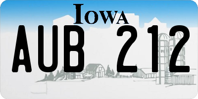 IA license plate AUB212
