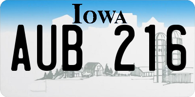 IA license plate AUB216