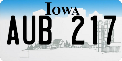 IA license plate AUB217