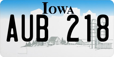 IA license plate AUB218