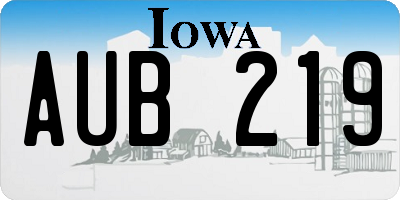 IA license plate AUB219
