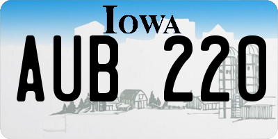 IA license plate AUB220
