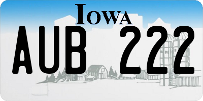 IA license plate AUB222