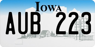 IA license plate AUB223