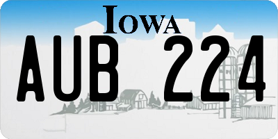 IA license plate AUB224