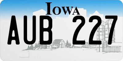 IA license plate AUB227