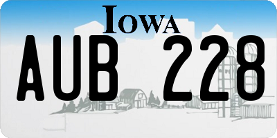 IA license plate AUB228