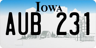 IA license plate AUB231
