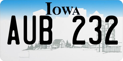 IA license plate AUB232