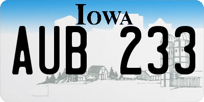 IA license plate AUB233