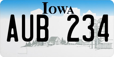 IA license plate AUB234