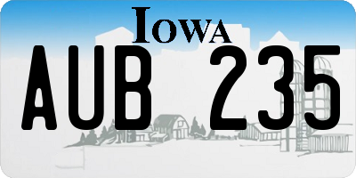 IA license plate AUB235