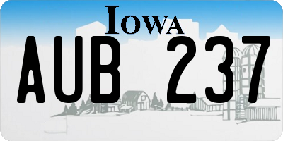IA license plate AUB237