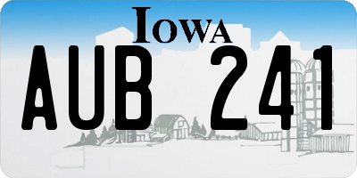 IA license plate AUB241