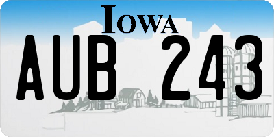 IA license plate AUB243