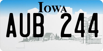 IA license plate AUB244