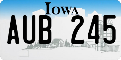 IA license plate AUB245