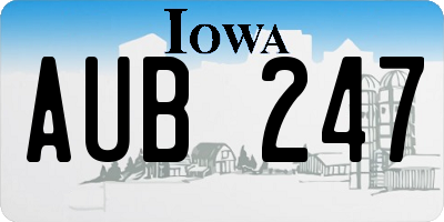 IA license plate AUB247