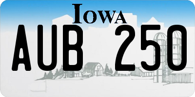 IA license plate AUB250