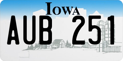 IA license plate AUB251