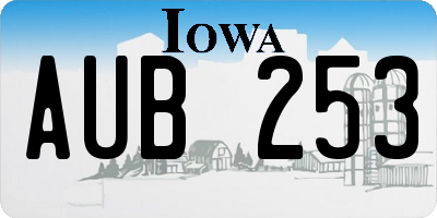 IA license plate AUB253