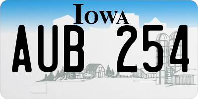 IA license plate AUB254