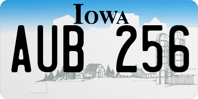 IA license plate AUB256
