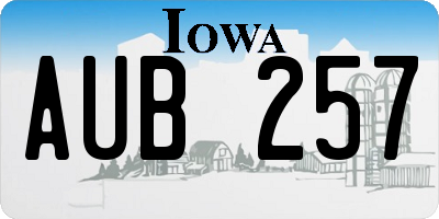 IA license plate AUB257
