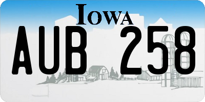 IA license plate AUB258