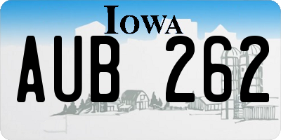 IA license plate AUB262