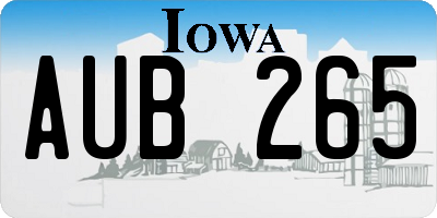 IA license plate AUB265