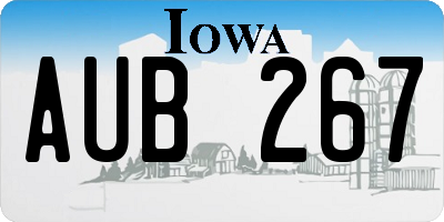 IA license plate AUB267