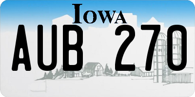 IA license plate AUB270