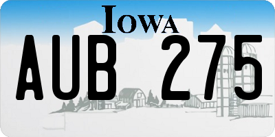 IA license plate AUB275
