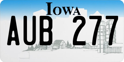 IA license plate AUB277