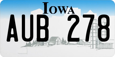 IA license plate AUB278