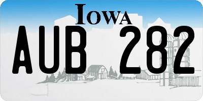 IA license plate AUB282