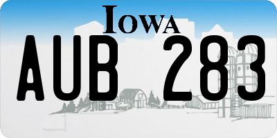 IA license plate AUB283