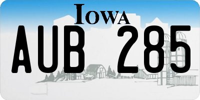 IA license plate AUB285