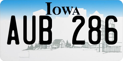 IA license plate AUB286