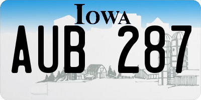 IA license plate AUB287