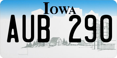 IA license plate AUB290