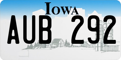 IA license plate AUB292