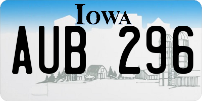 IA license plate AUB296