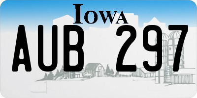 IA license plate AUB297