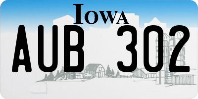 IA license plate AUB302